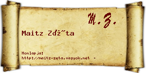Maitz Zéta névjegykártya